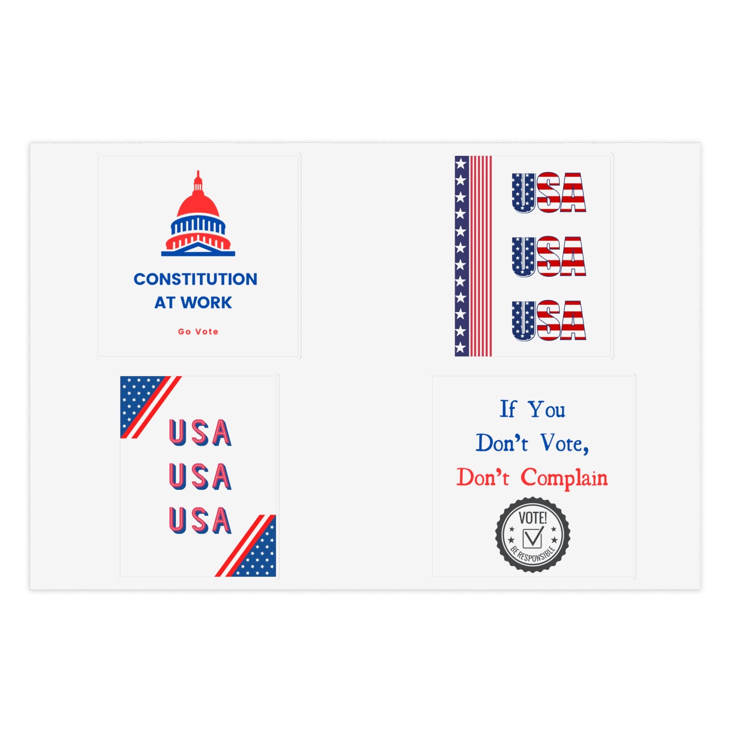 USA Go Vote - Sticker Sheets