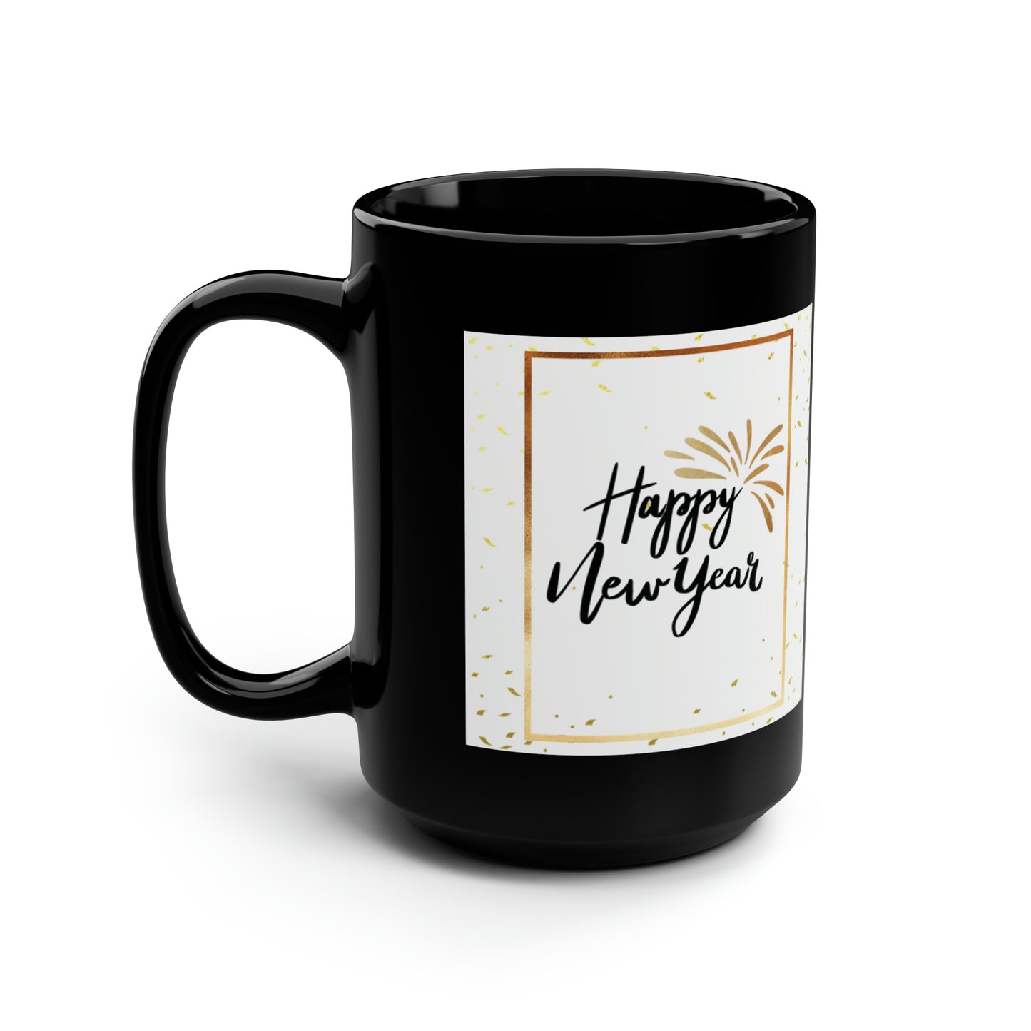 Happy New Year - Black Mug, 15oz