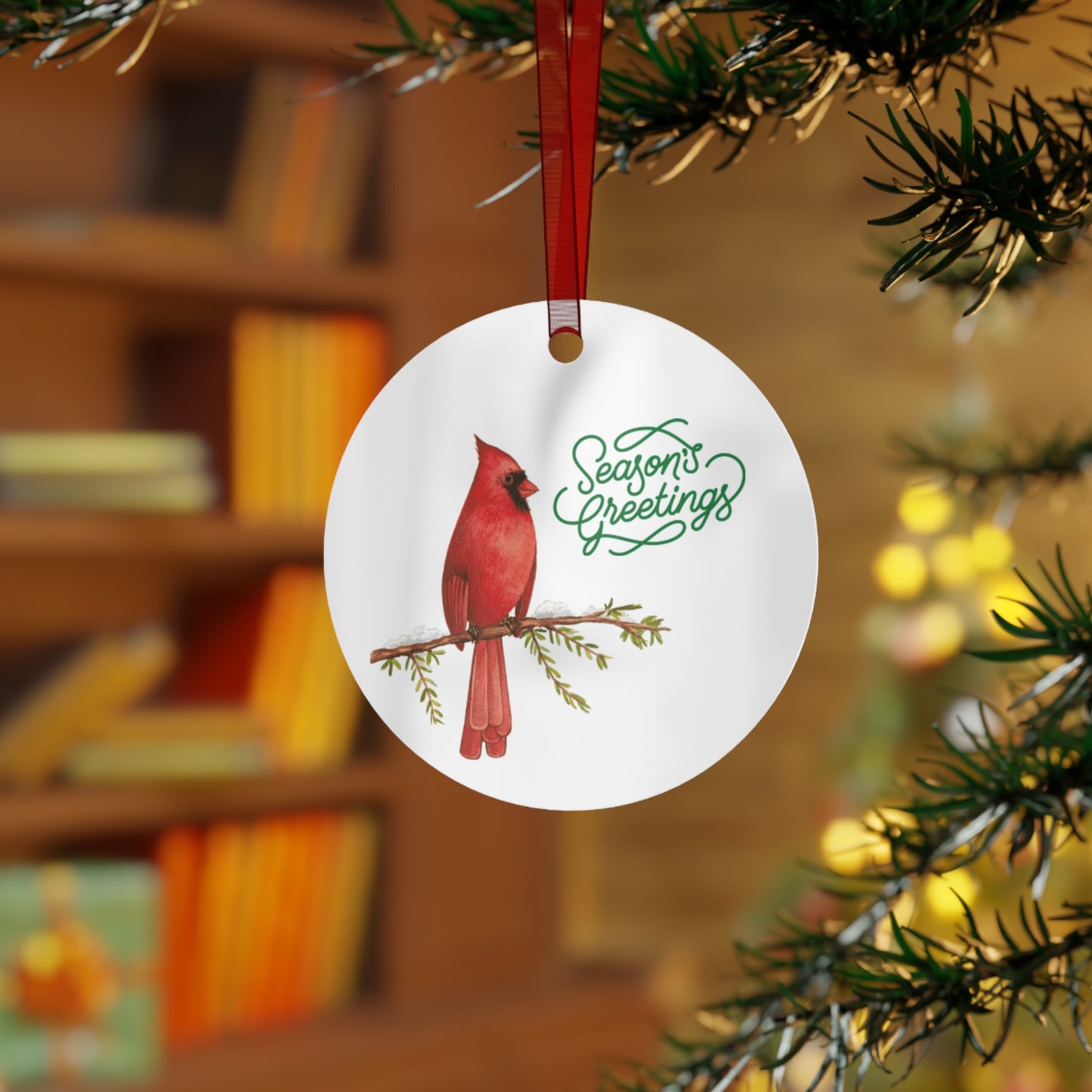 Cardinal Holiday - Metal Ornaments