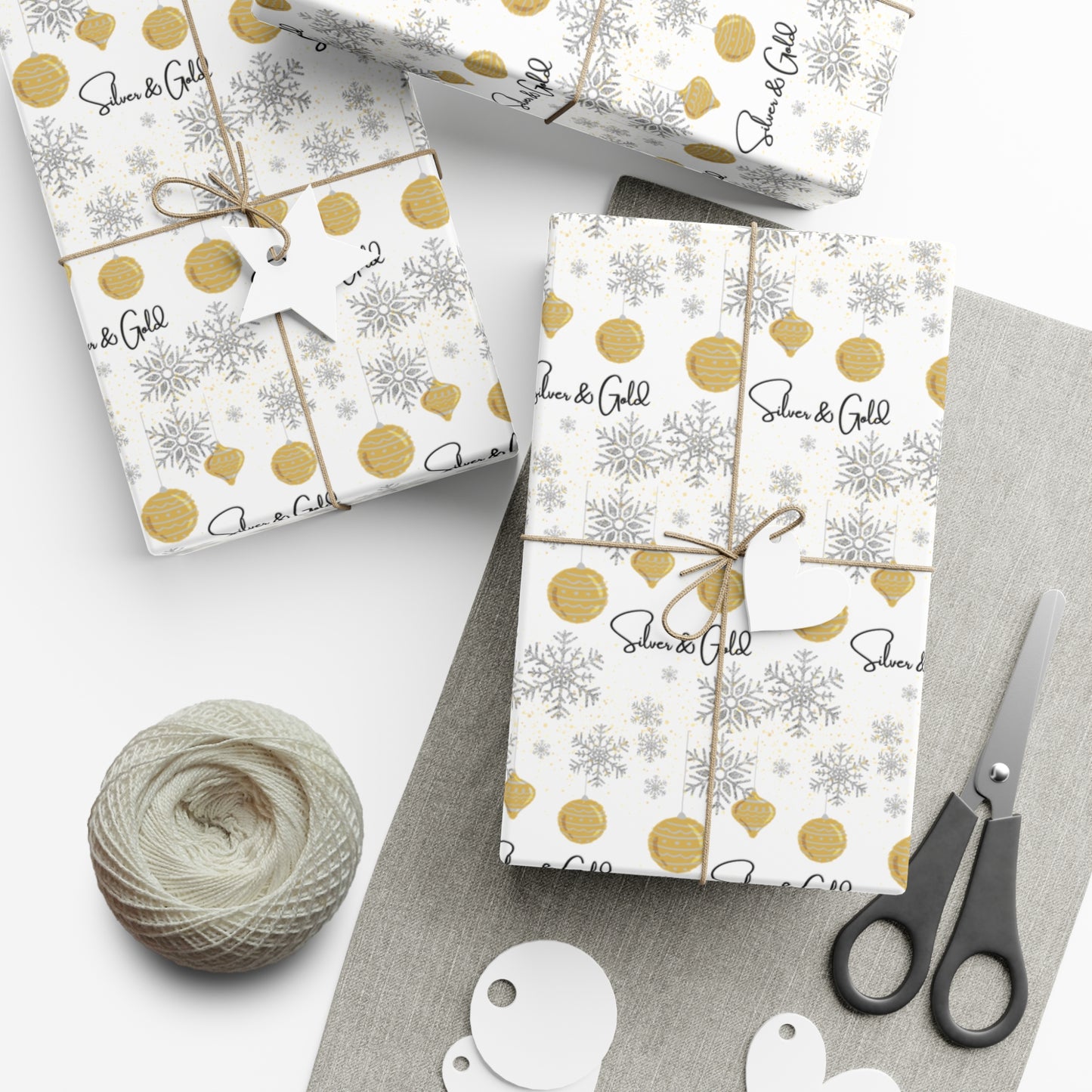 Silver and Gold Gift Wrap Paper