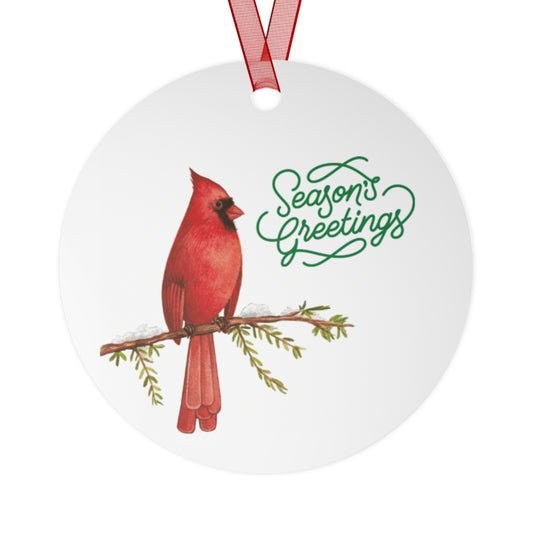 Cardinal Holiday - Metal Ornaments