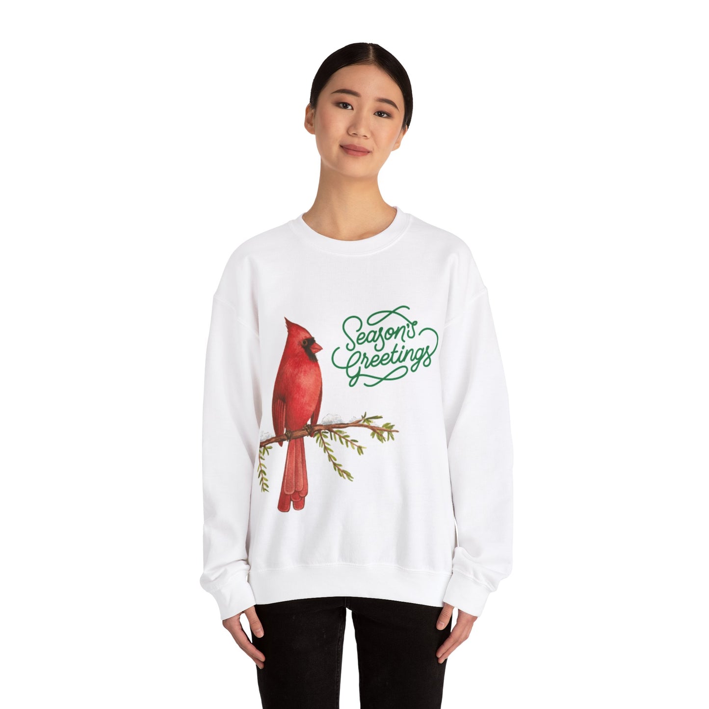 Seasons Greetings Cardinal - Unisex Heavy Blend™ Crewneck Sweatshirt