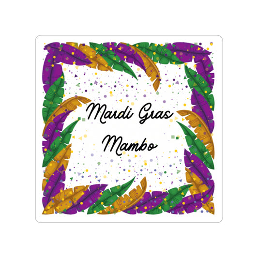 Mardi Gras Mambo - Transparent Outdoor Sticker, 1pcs