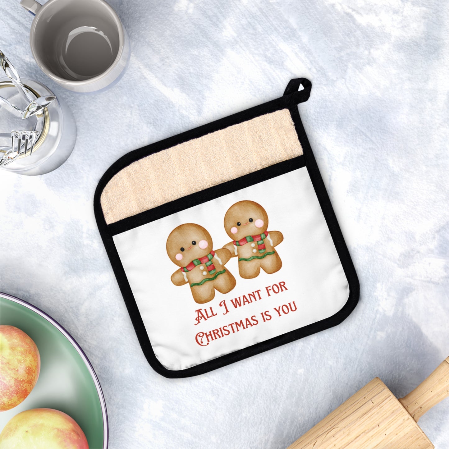 Gingerbread Couple Pot Holder with Pocket