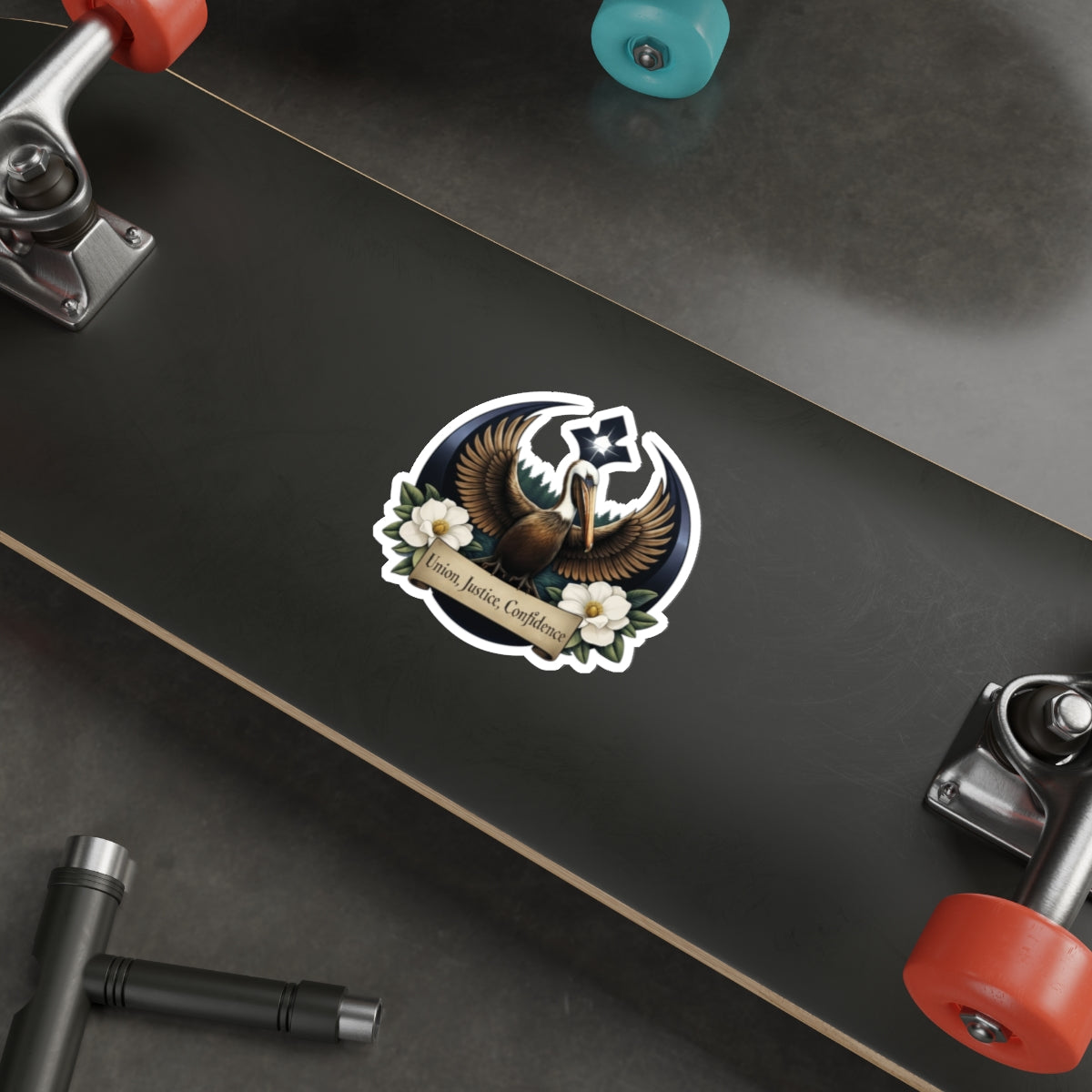 Louisiana Pelican Sticker — Rebel Bird Emblem