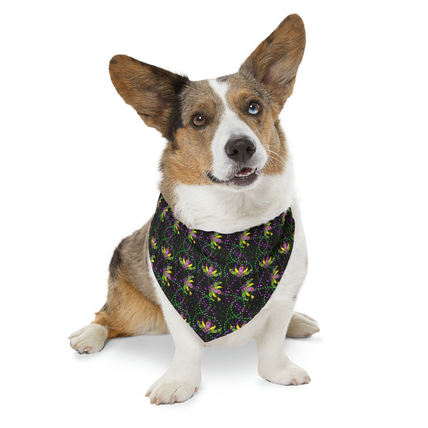 Mardi Gras Beads - Pet Bandana Collar