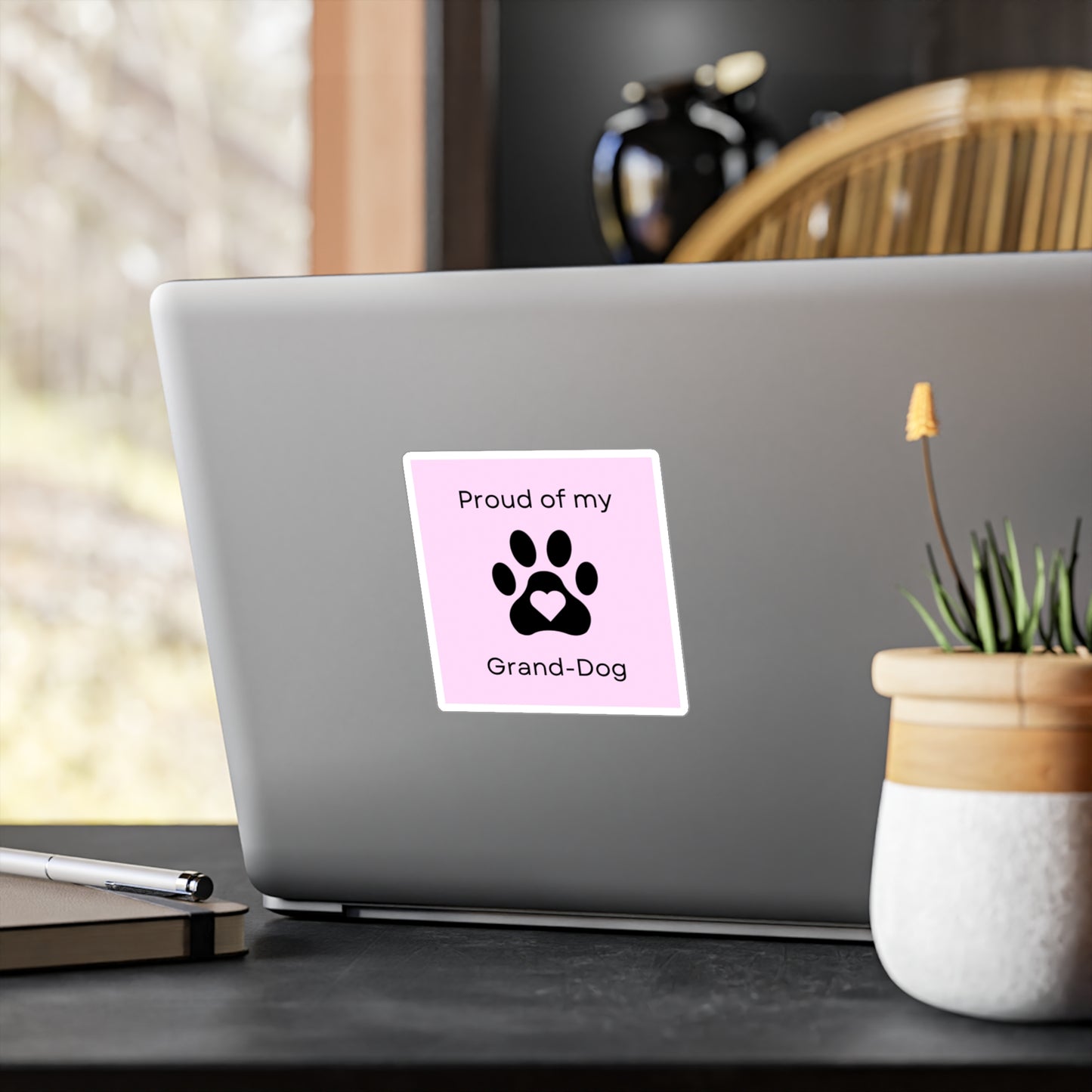 Proud of my Grand-dog Pink - Vinyl Decal