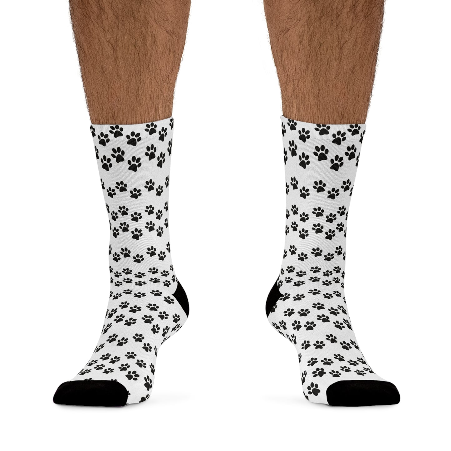 Paw Print black and white - Socks