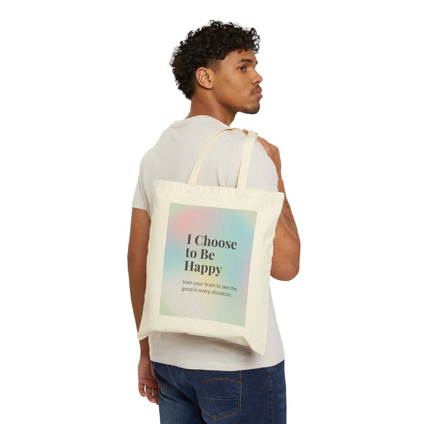 Choose the be Happy - Cotton Canvas Tote Bag