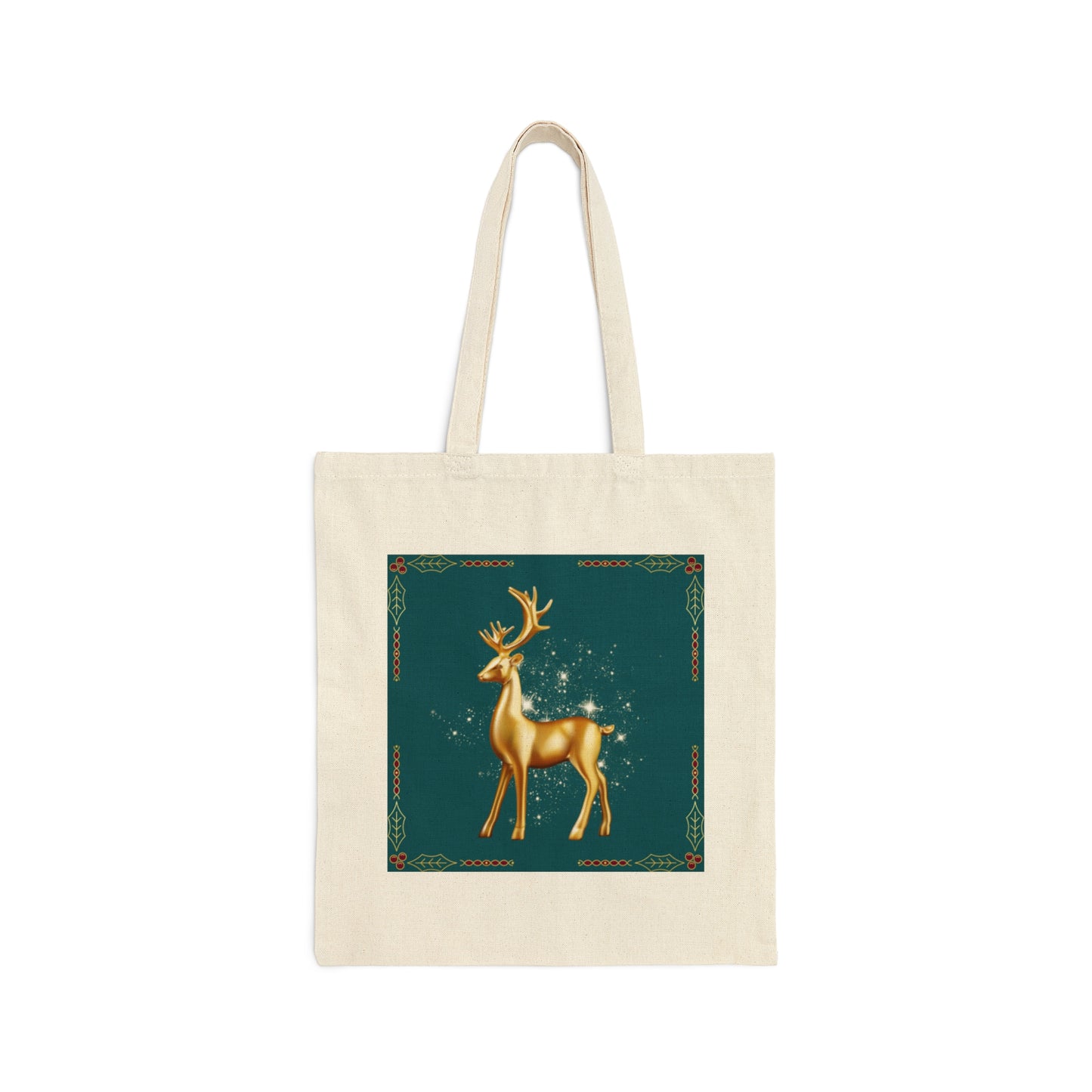 Holiday Reindeer- Cotton Canvas Tote Bag