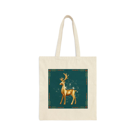 Holiday Reindeer- Cotton Canvas Tote Bag