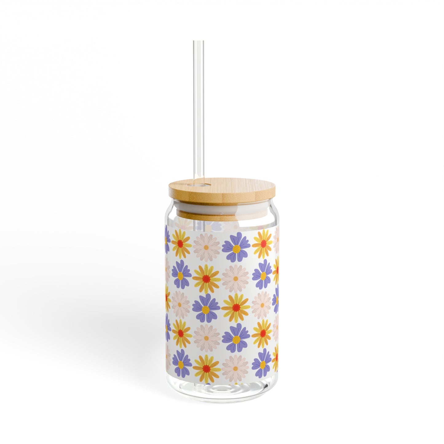 Flowers Sipper Glass, 16oz