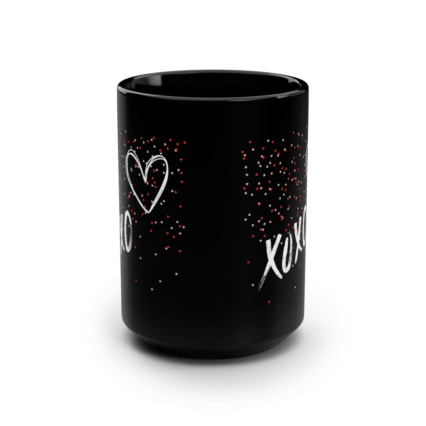 Love and Hugs - Black Mug, 15oz