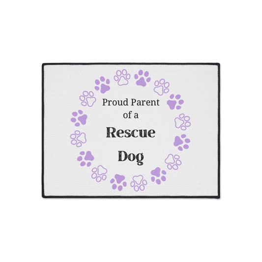 Proud Parent of a Rescue Dog Heavy Duty Floor Mat